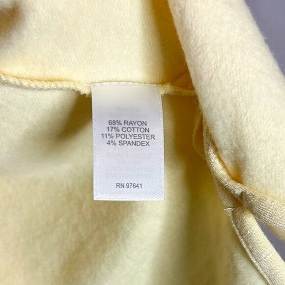 J. Jill Lemon Yellow Lightweight Half Button 3/4 Sleeve Casual layering sweater - Picture 4 of 9